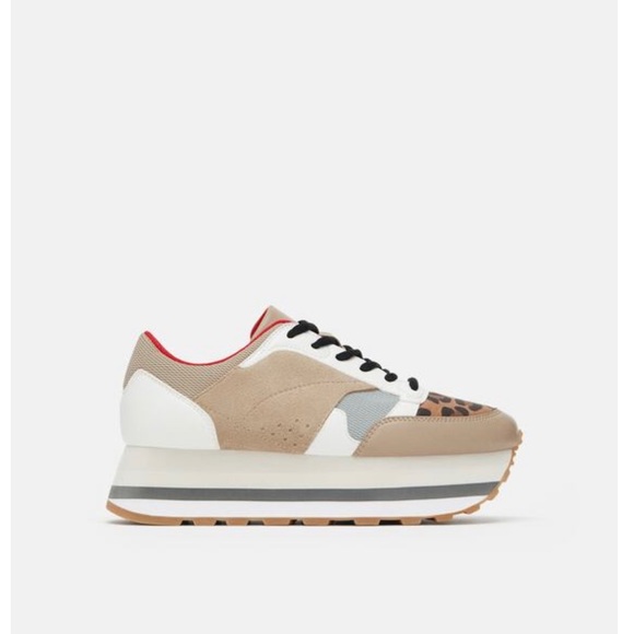 Zara Leopard Print Women’s Size 38 Platform Sneakers